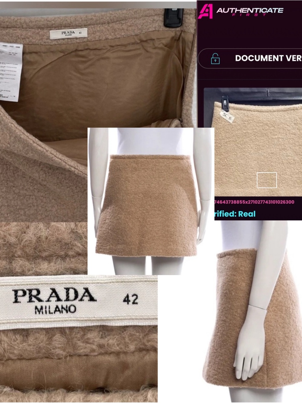 Archival Prada FW10 Wool Mohair Bouclé Mini Skirt 42 - Picture 10 of 10